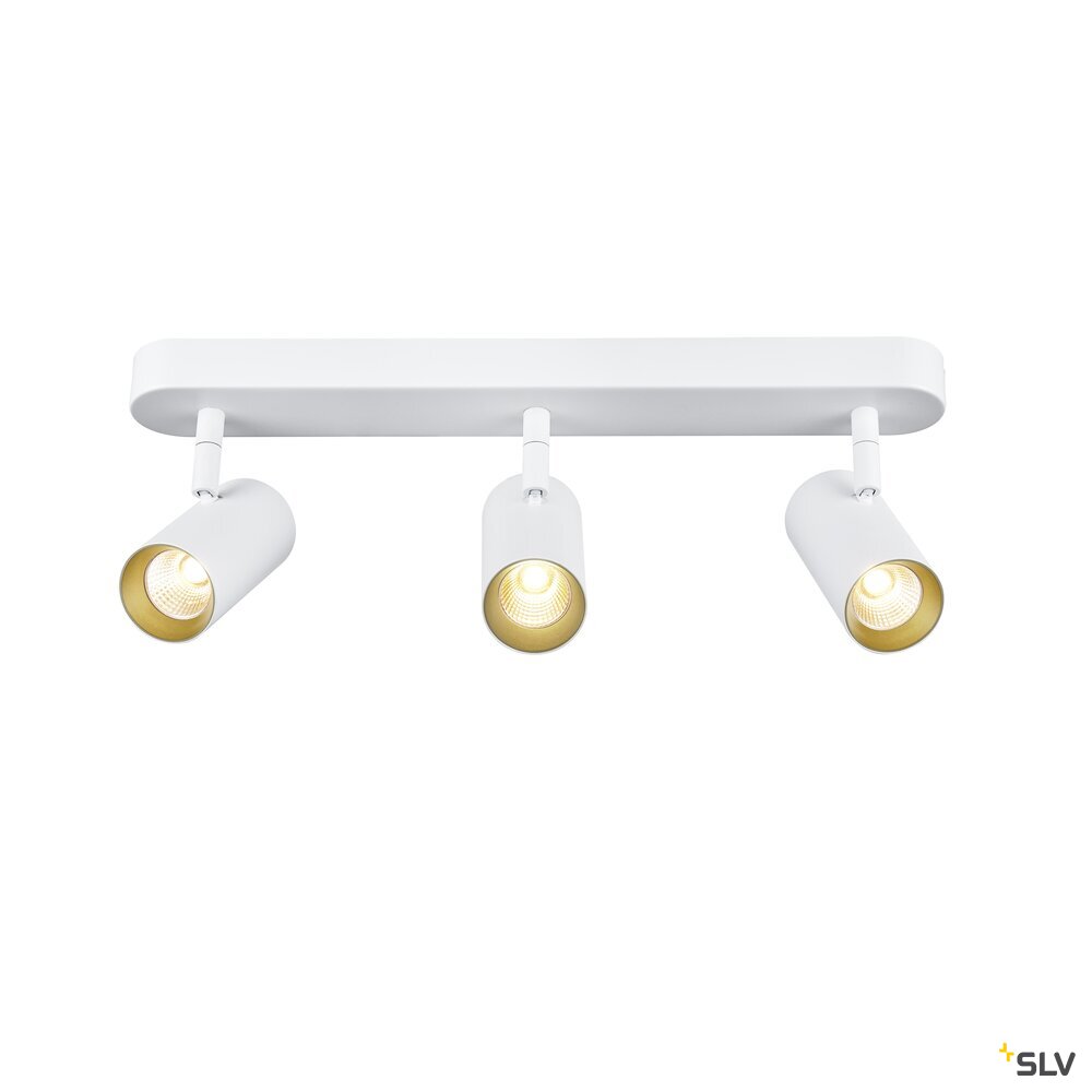SLV NOBLO®, wall and ceiling-mounted light, triple, round, 2700 K, 19 W, PHASE, 32°, white 1008717