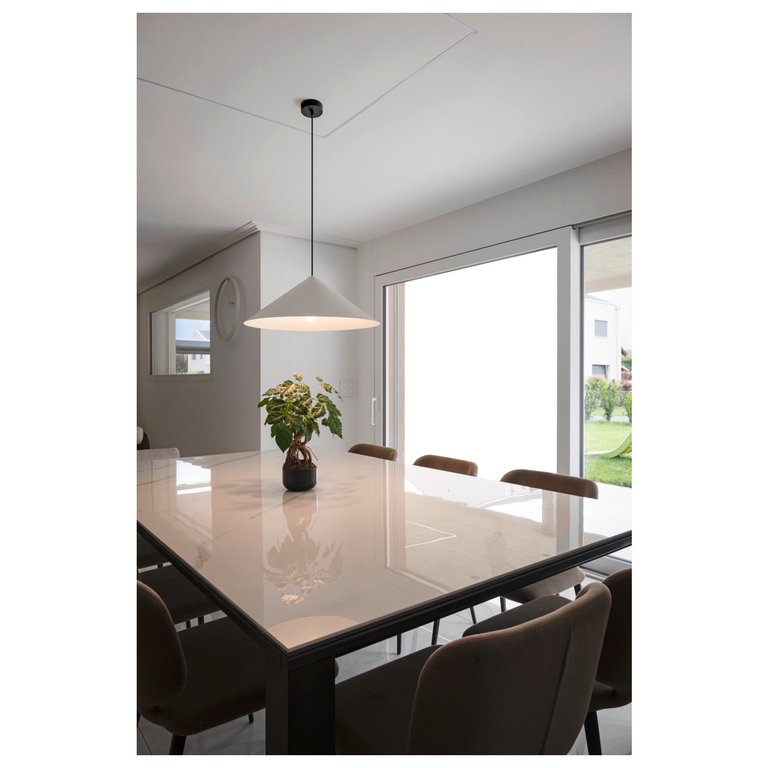 SLV MAGICO 55, pendant light, E27, pendant length 180 cm, 1x max. 10 W, matt white 1008506