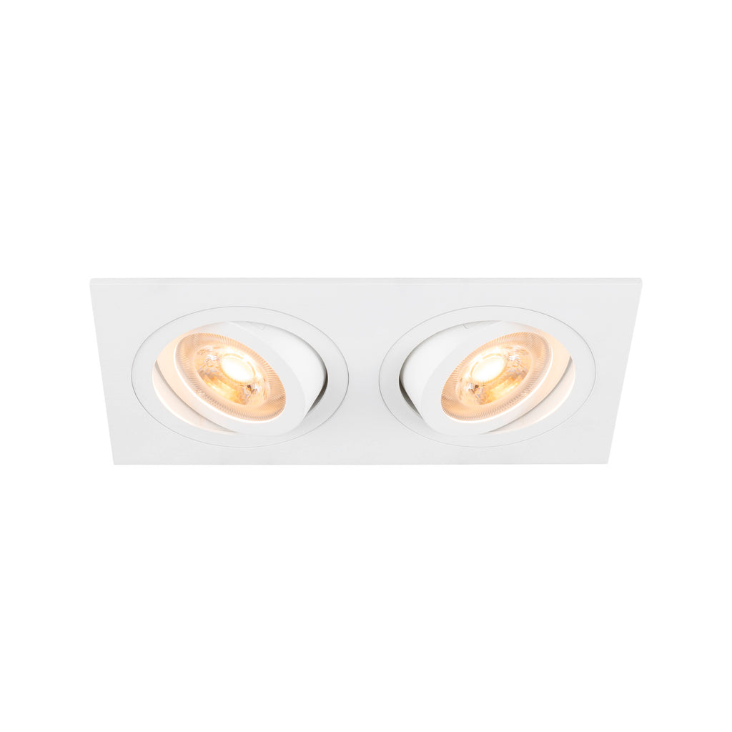 SLV NEW TRIA® 155, recessed ceiling light, square, 2 x GU10, two-lamp, white 1008509