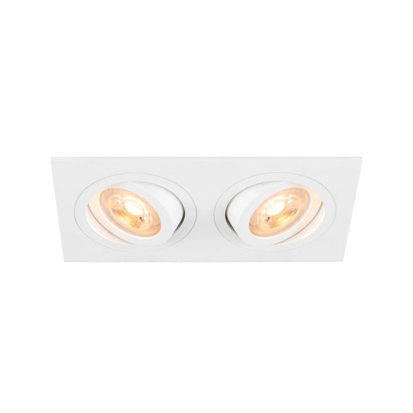 SLV NEW TRIA® 155, recessed ceiling light, square, 2 x GU10, two-lamp, white 1008509