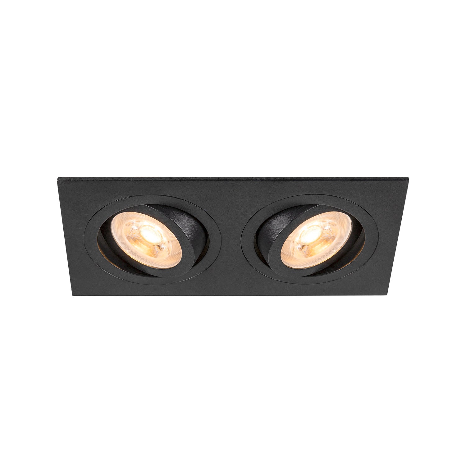 SLV NEW TRIA® 155, recessed ceiling light, square, 2 x GU10, two-lamp, black 1008510