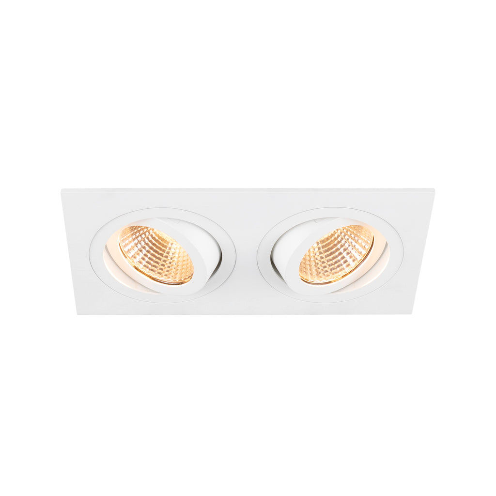 SLV NEW TRIA® 155, recessed ceiling light, square, 2700 K, two-lamp, PHASE, 38°, white 1008511
