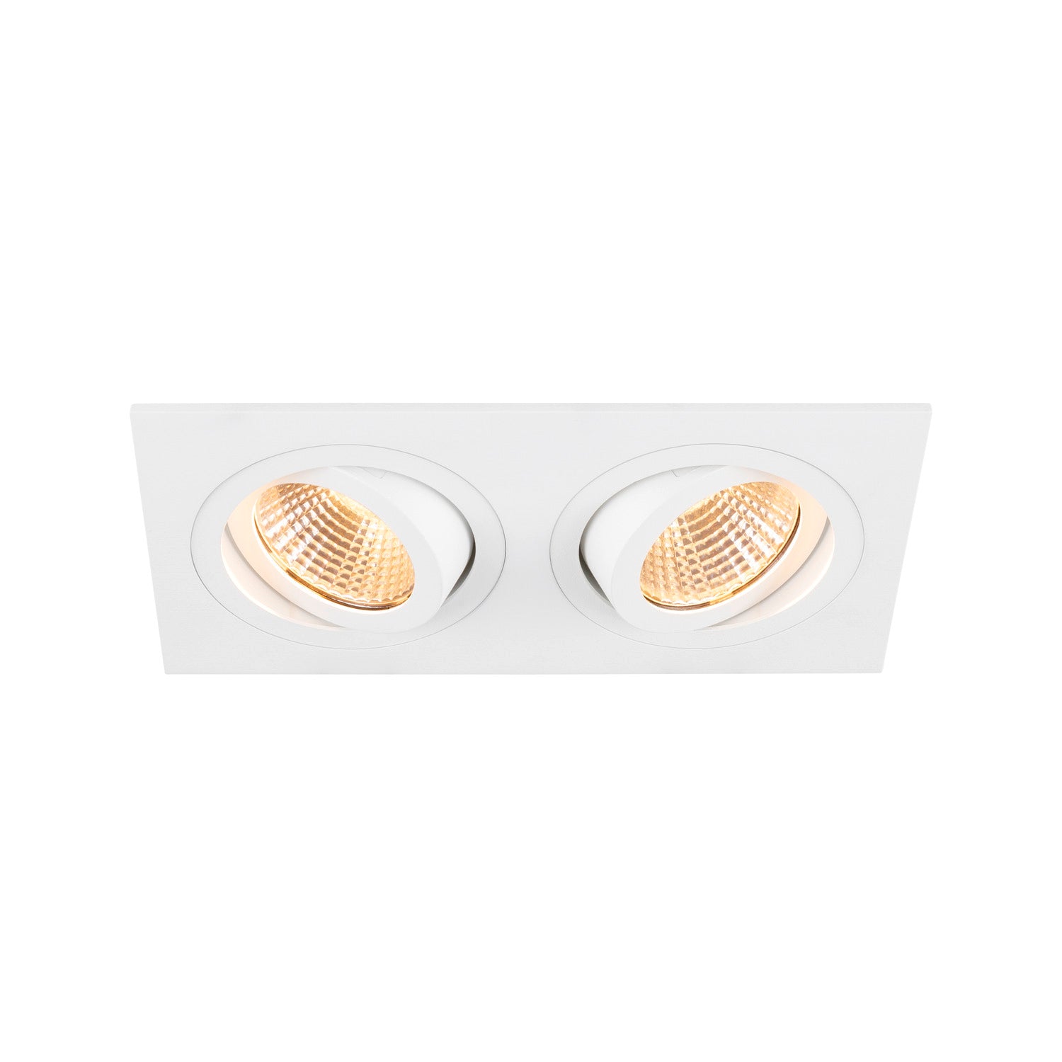 SLV NEW TRIA® 155, recessed ceiling light, square, 2700 K, two-lamp, PHASE, 38°, white 1008511