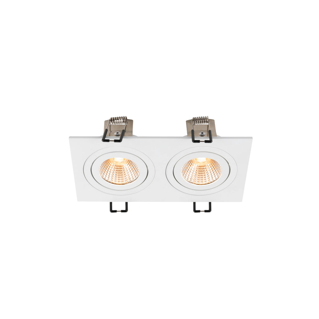 SLV NEW TRIA® 155, recessed ceiling light, square, 2700 K, two-lamp, PHASE, 38°, white 1008511
