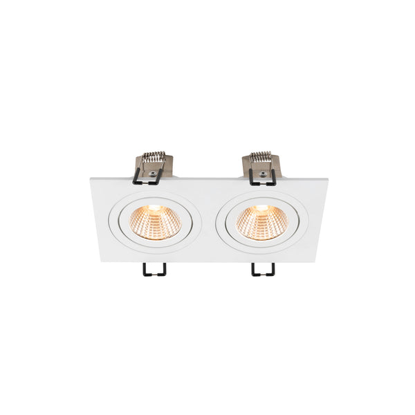 SLV NEW TRIA® 155, recessed ceiling light, square, 2700 K, two-lamp, PHASE, 38°, white 1008511