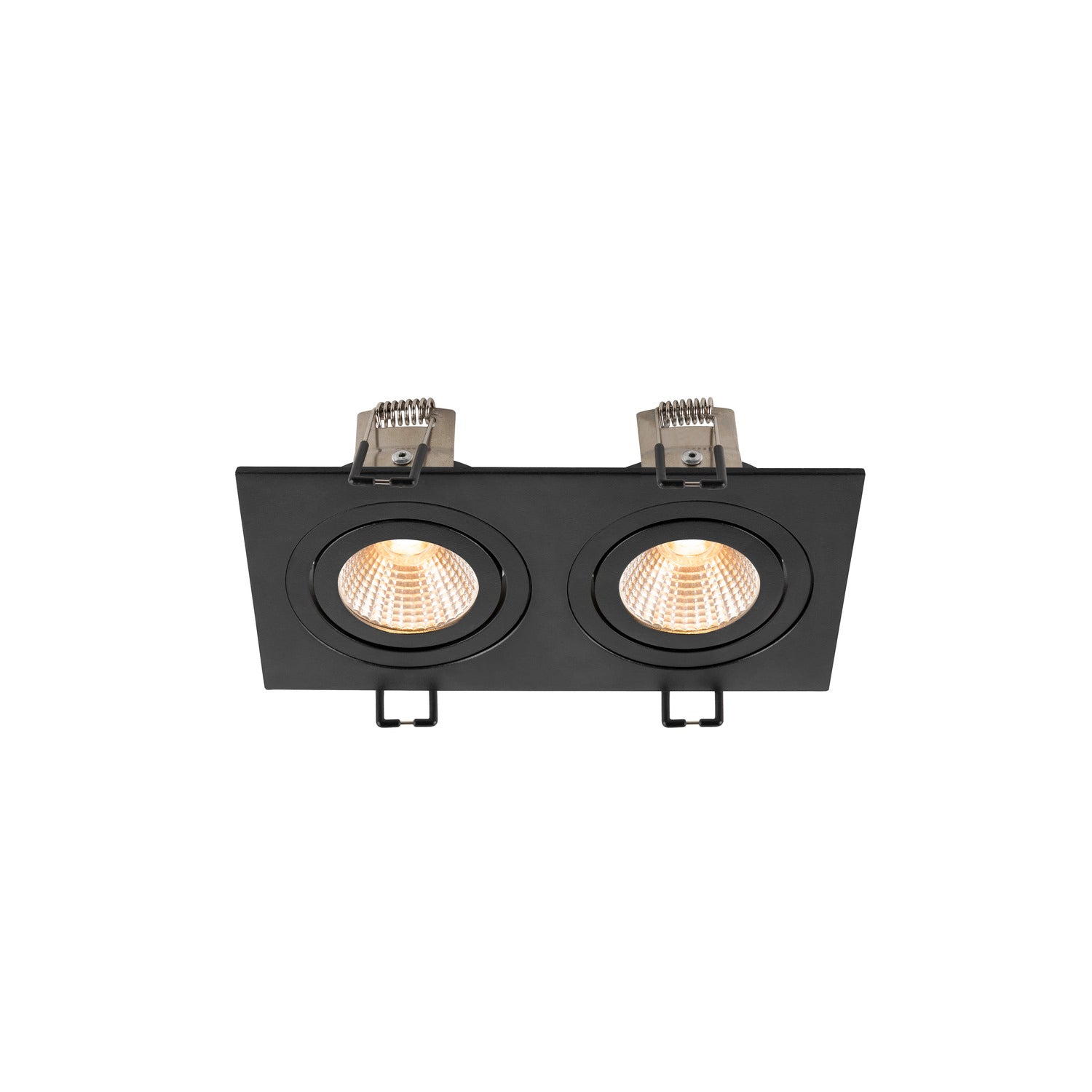 SLV NEW TRIA® 155, recessed ceiling light, square, 2700 K, two-lamp, PHASE, 38°, black 1008512