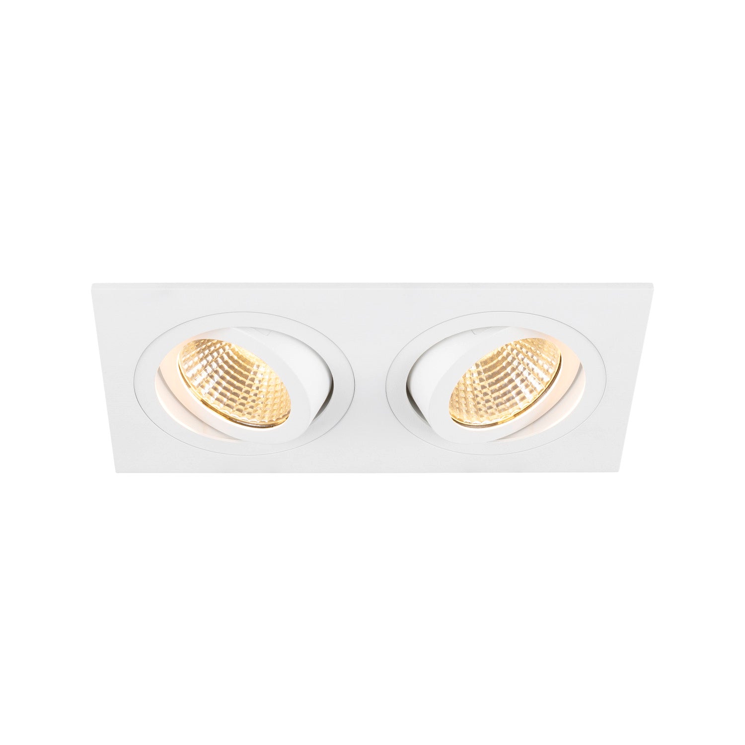 SLV NEW TRIA® 155, recessed ceiling light, square, 3000 K, two-lamp, PHASE, 38°, white 1008513