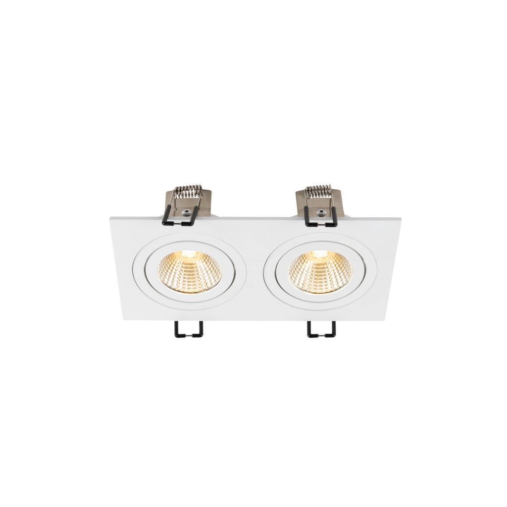 SLV NEW TRIA® 155, recessed ceiling light, square, 3000 K, two-lamp, PHASE, 38°, white 1008513