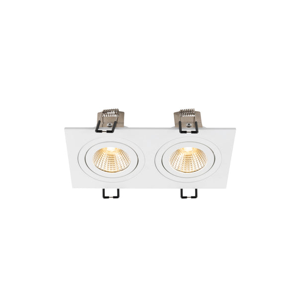 SLV NEW TRIA® 155, recessed ceiling light, square, 3000 K, two-lamp, PHASE, 38°, white 1008513