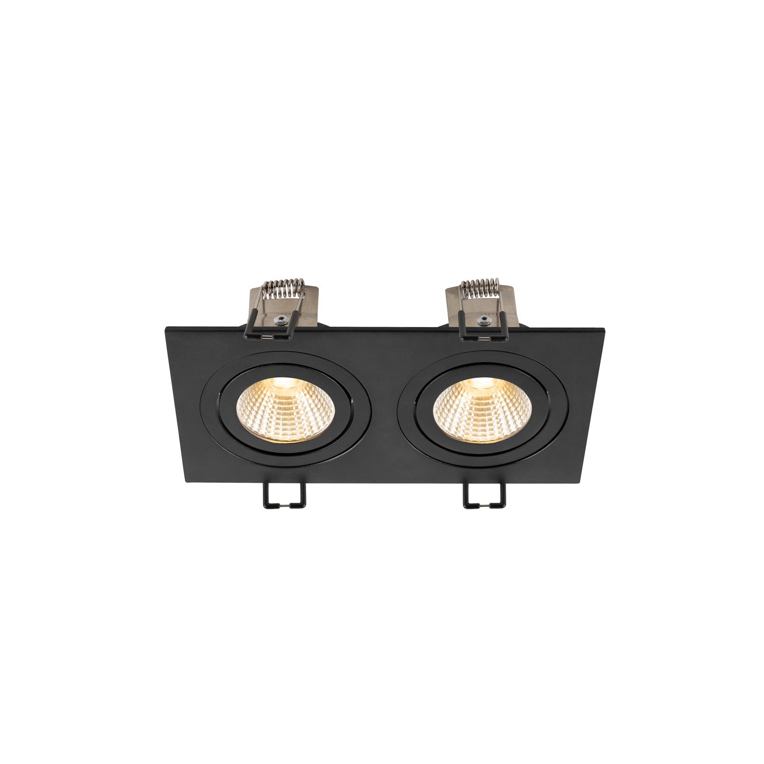SLV NEW TRIA® 155, recessed ceiling light, square, 3000 K, two-lamp, PHASE, 38°, black 1008514