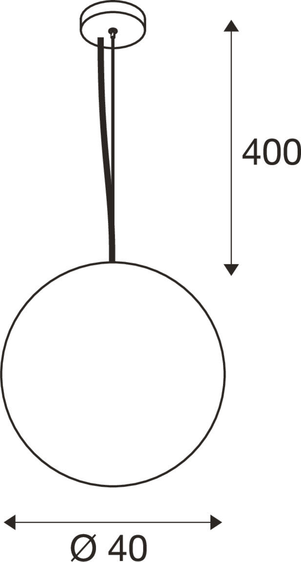 SLV SUN 40 PD, E27, Pendant light, Pendant length 400 cm, Round, Black 1008534