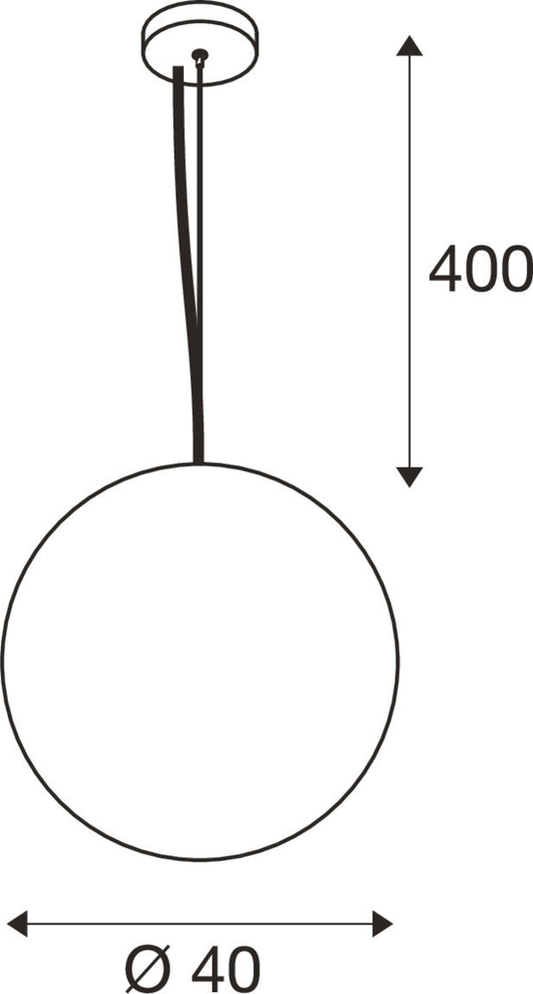 SLV SUN 40 PD, E27, Pendant light, Pendant length 400 cm, Round, Black 1008534