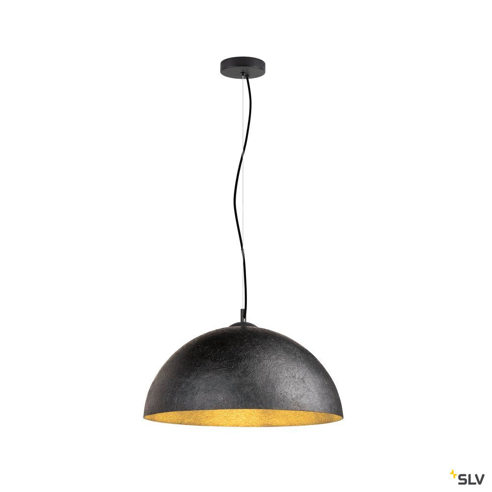 SLV FORCHINI 50, pendant light, E27, pendant length 150 cm, 1x max. 40 W, matt black / matt gold 1008535