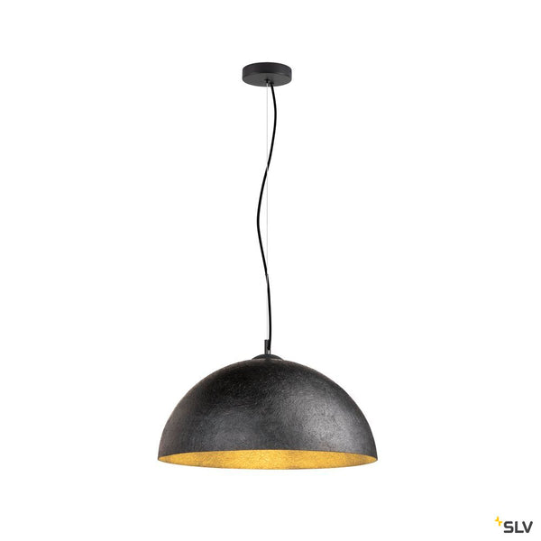 SLV FORCHINI 50, pendant light, E27, pendant length 150 cm, 1x max. 40 W, matt black / matt gold 1008535