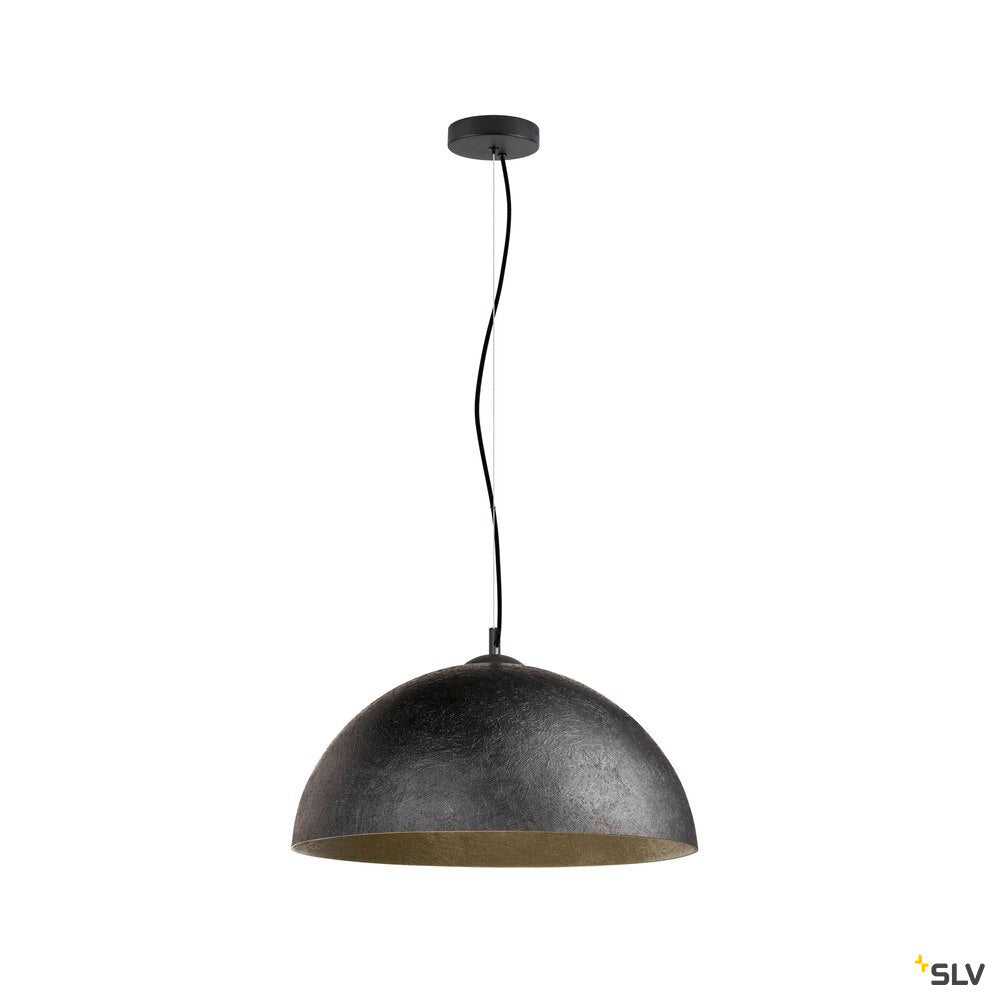 SLV FORCHINI 50, pendant light, E27, pendant length 150 cm, 1x max. 40 W, matt black / matt gold 1008535