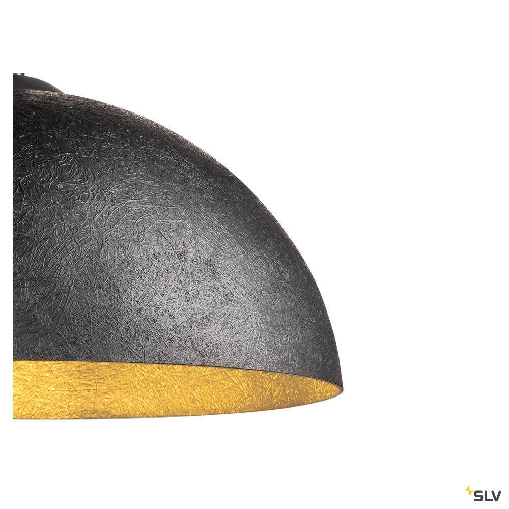 SLV FORCHINI 50, pendant light, E27, pendant length 150 cm, 1x max. 40 W, matt black / matt gold 1008535