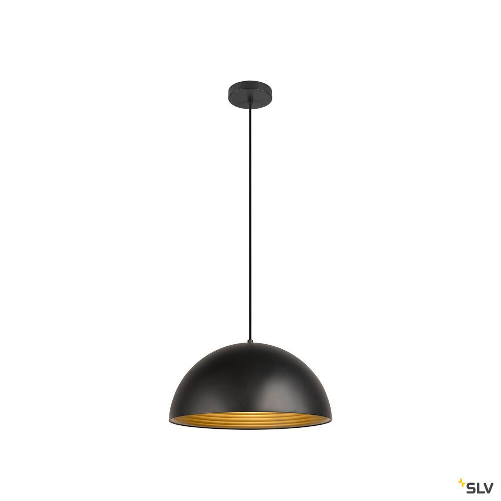 SLV FORCHINI M 40, pendant light, E27, pendant length 150 cm, 1x max. 40 W, matt black / matt gold 1008536