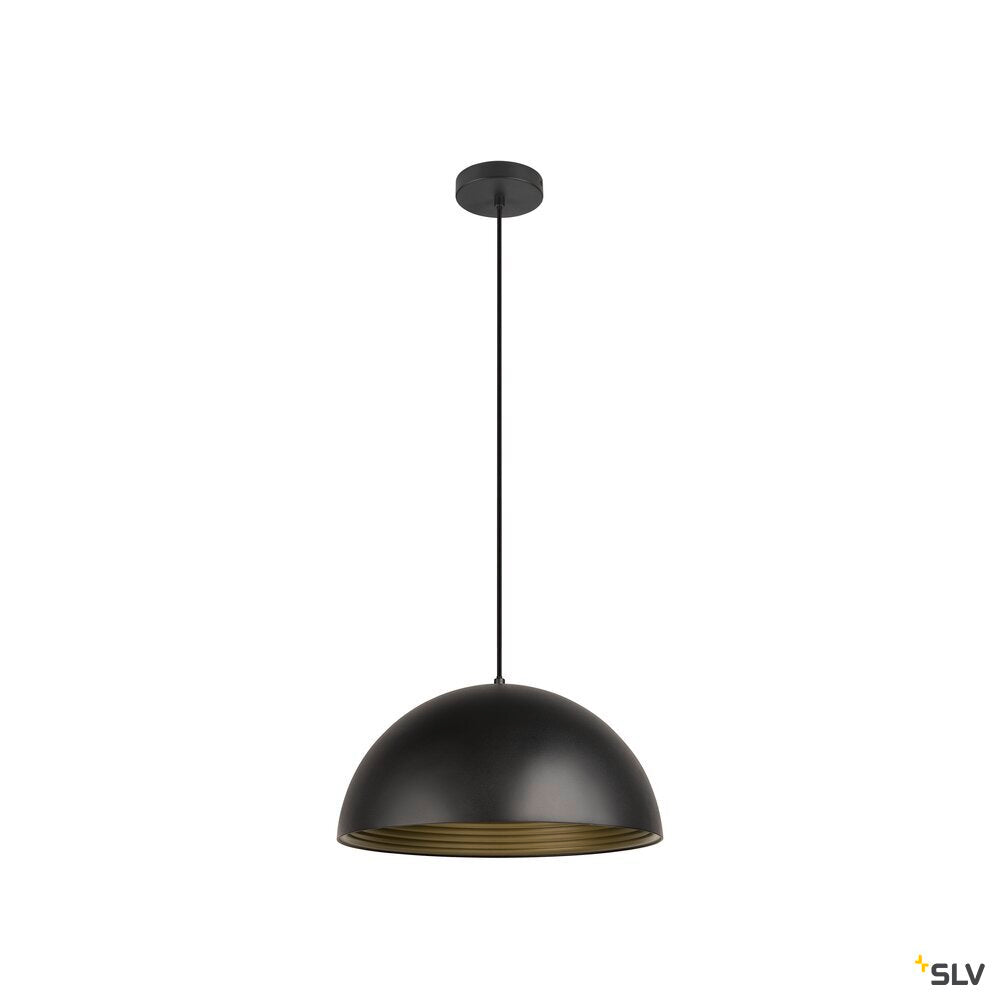 SLV FORCHINI M 40, pendant light, E27, pendant length 150 cm, 1x max. 40 W, matt black / matt gold 1008536