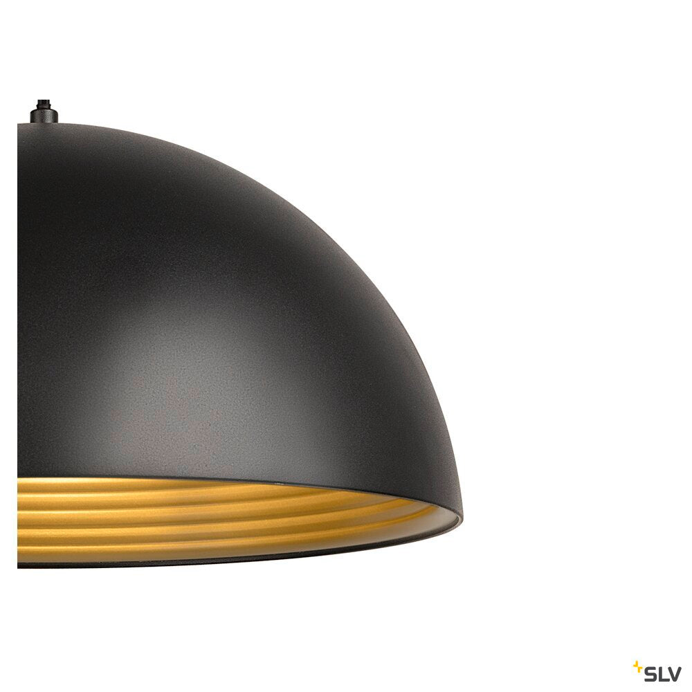 SLV FORCHINI M 40, pendant light, E27, pendant length 150 cm, 1x max. 40 W, matt black / matt gold 1008536