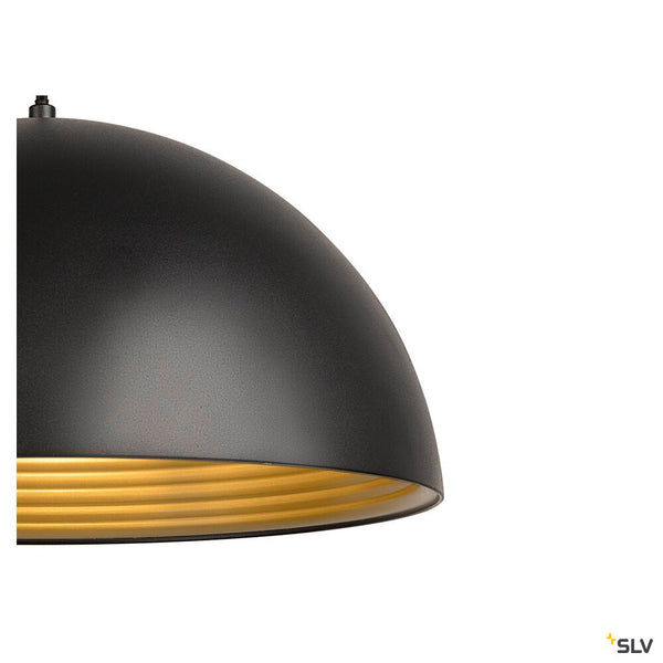 SLV FORCHINI M 40, pendant light, E27, pendant length 150 cm, 1x max. 40 W, matt black / matt gold 1008536
