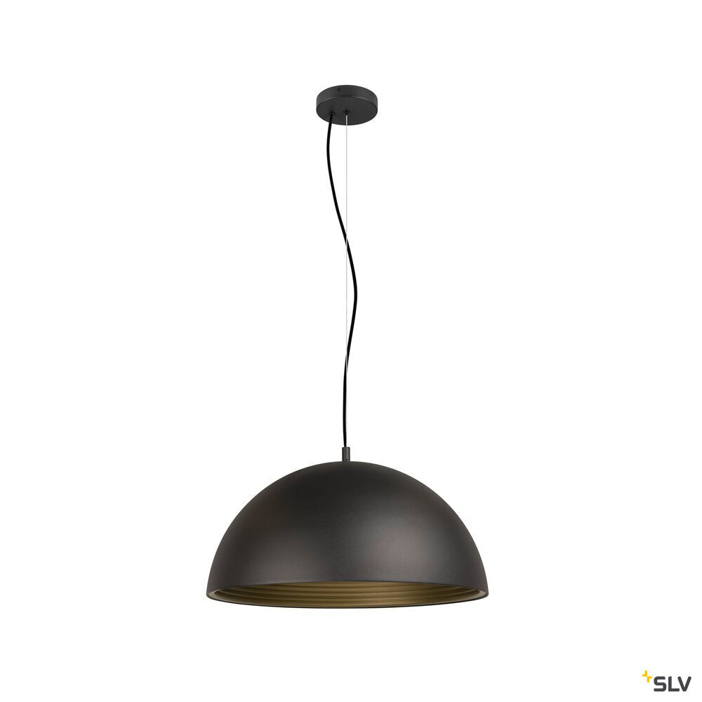 SLV FORCHINI M 50, pendant light, E27, pendant length 150 cm, 1x max. 40 W, matt black / matt gold 1008537