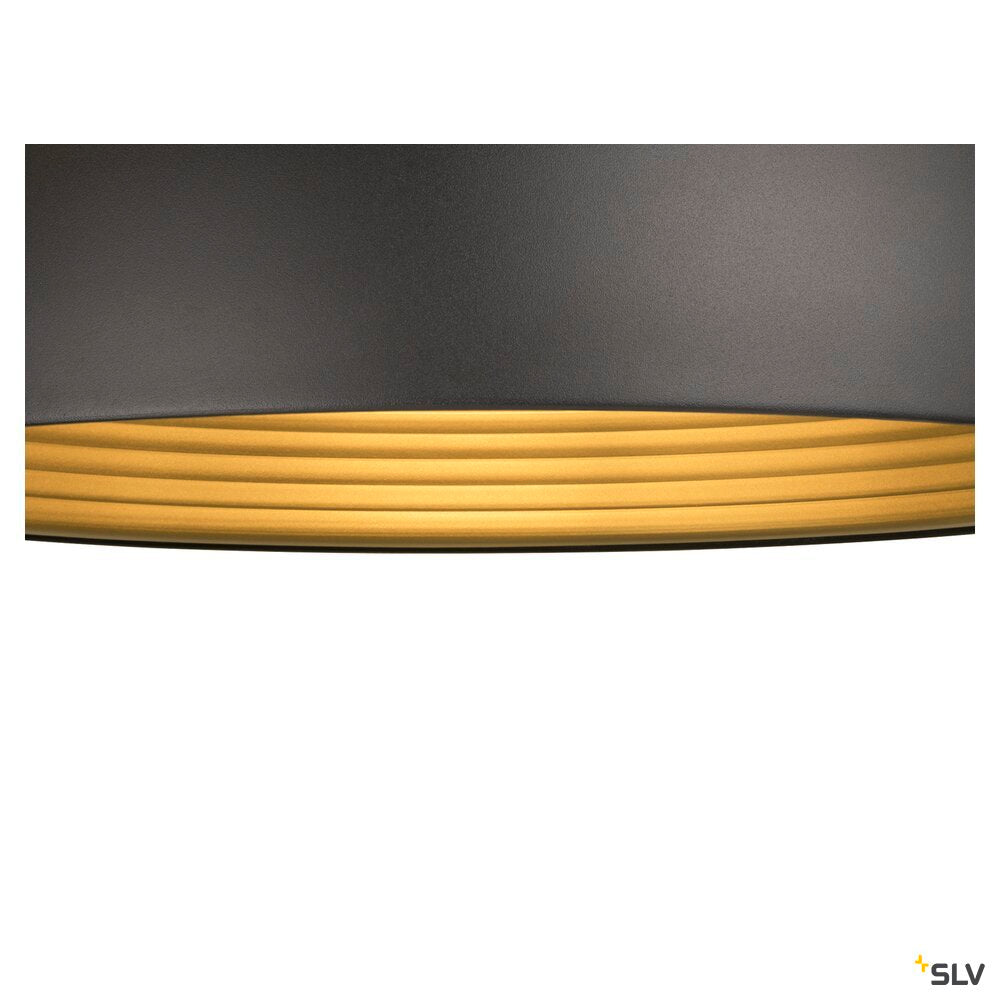 SLV FORCHINI M 50, pendant light, E27, pendant length 150 cm, 1x max. 40 W, matt black / matt gold 1008537