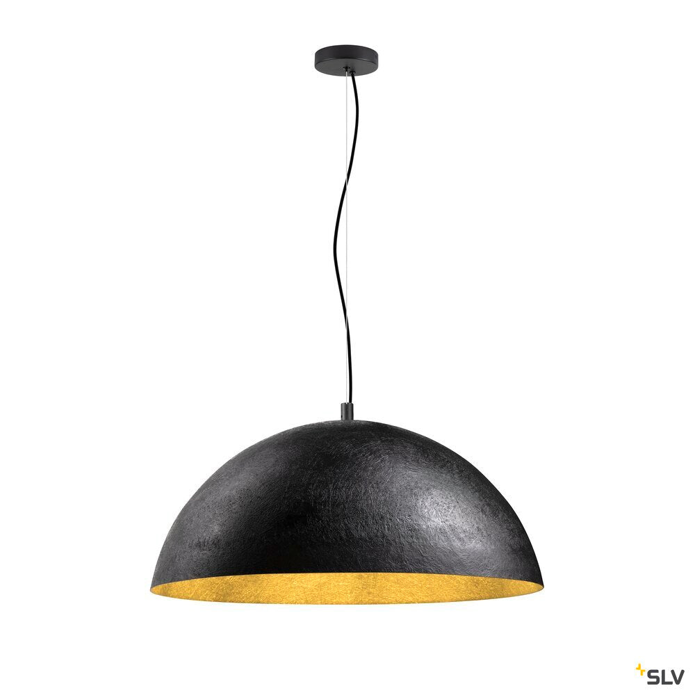 SLV FORCHINI 70, pendant light, E27, pendant length 150 cm, 1x max. 40 W, matt black / matt gold 1008538