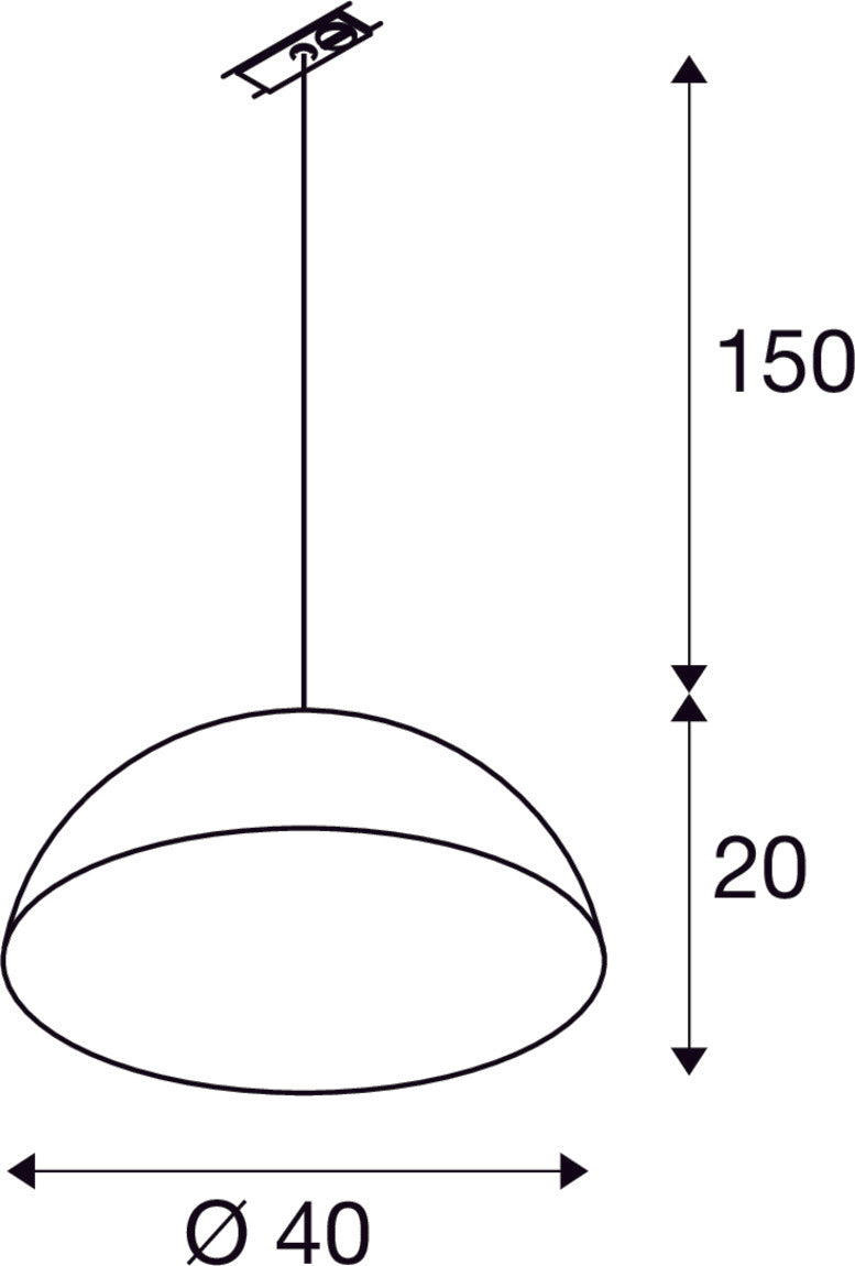 SLV FORCHINI M 40 TRACK, 1~ pendant light, E27, pendant length 150 cm, silver-grey adapter, 1x max. 40 W, matt black / matt gold 1008539