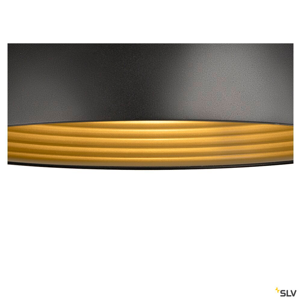 SLV FORCHINI M 40 TRACK, 1~ pendant light, E27, pendant length 150 cm, black adapter, 1x max. 40 W, matt black / matt gold 1008540