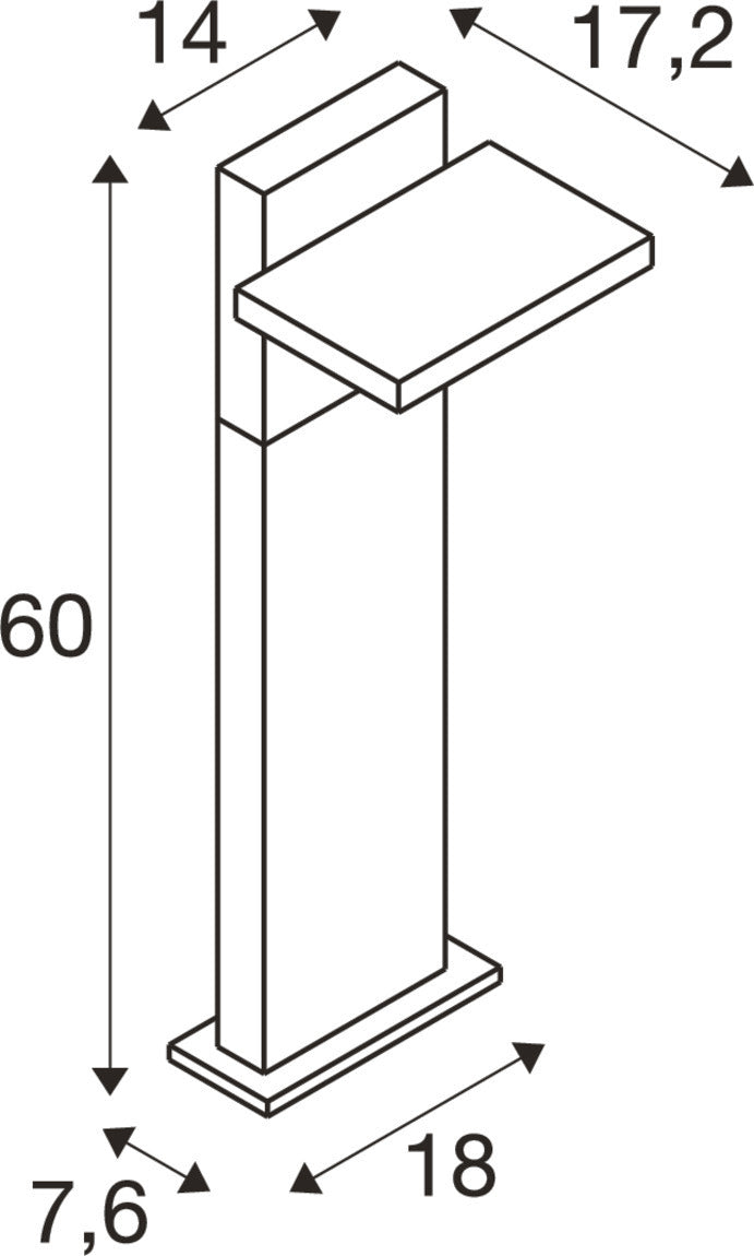 SLV ABRIDOR POLE 60, floor lamp, HYBRID, 2200/2700 K, IP65 anthracite 1008543