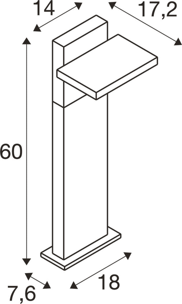 SLV ABRIDOR POLE 60, floor lamp, HYBRID, 2200/2700 K, IP65 anthracite 1008543