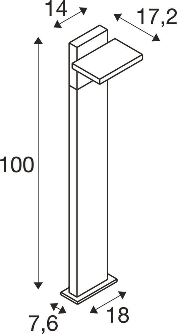 SLV ABRIDOR POLE 100, floor lamp, HYBRID, 2200/2700 K, IP65 anthracite 1008544