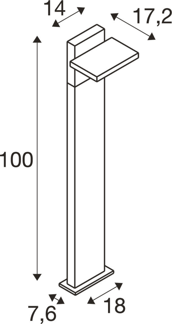 SLV ABRIDOR POLE 100, floor lamp, HYBRID, 2200/2700 K, IP65 anthracite 1008544