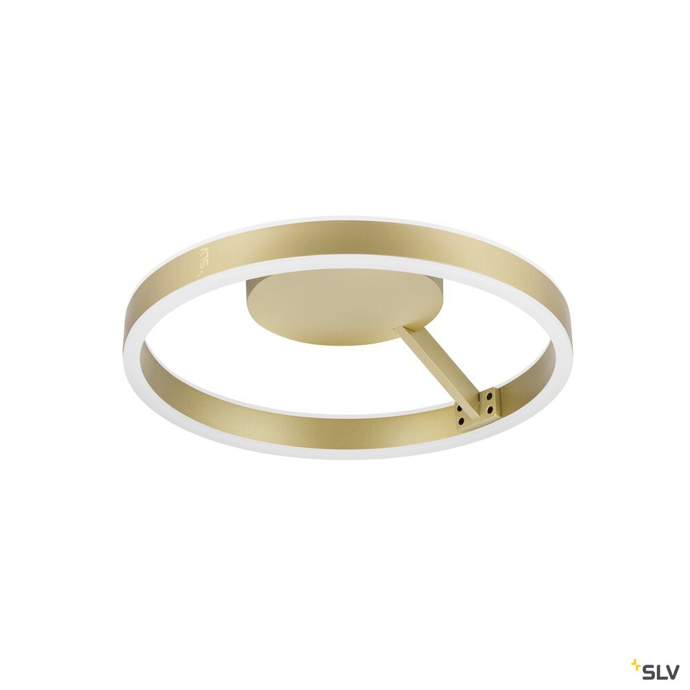 SLV ONE, wall and ceiling-mounted light, round, 2700/3000 K, 14 W, PHASE, 130°, brass 1008545