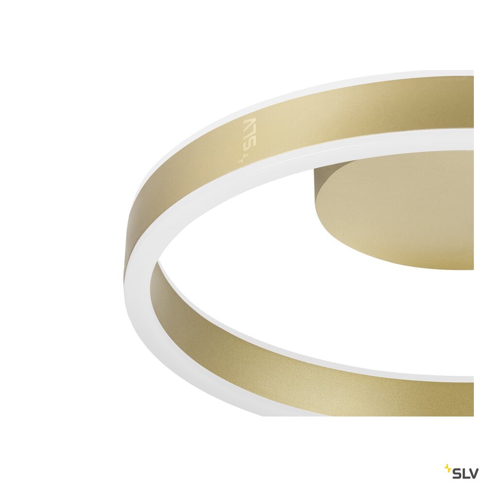 SLV ONE, wall and ceiling-mounted light, round, 2700/3000 K, 14 W, PHASE, 130°, brass 1008545