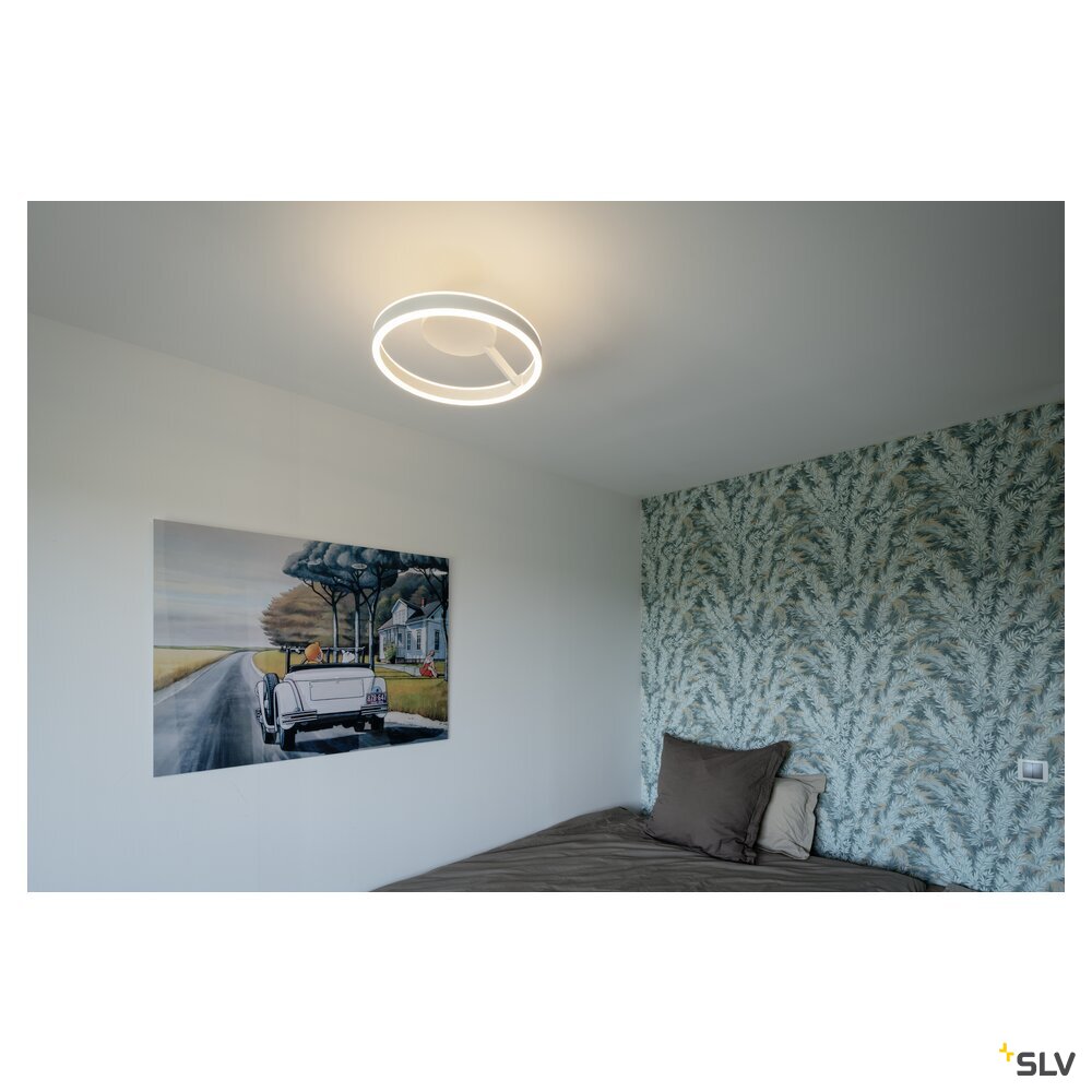 SLV ONE, wall and ceiling-mounted light, round, 2700/3000 K, 14 W, PHASE, 130°, white 1008546