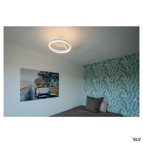 SLV ONE, wall and ceiling-mounted light, round, 2700/3000 K, 14 W, PHASE, 130°, white 1008546