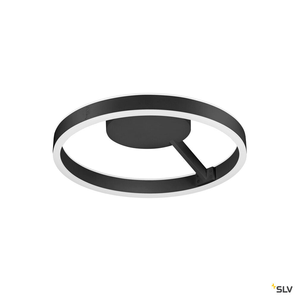 SLV ONE, wall and ceiling-mounted light, round, 2700/3000 K, 14 W, PHASE, 130°, black 1008547