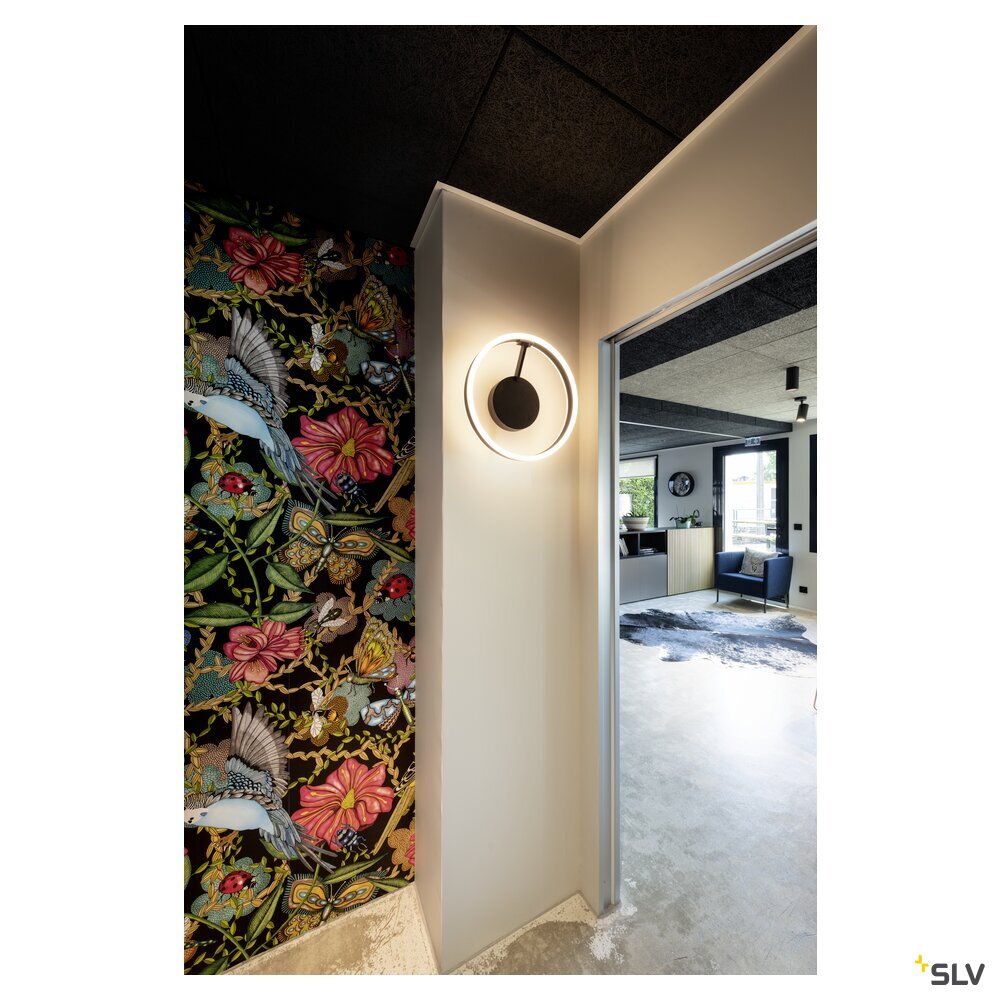 SLV ONE, wall and ceiling-mounted light, round, 2700/3000 K, 14 W, PHASE, 130°, black 1008547
