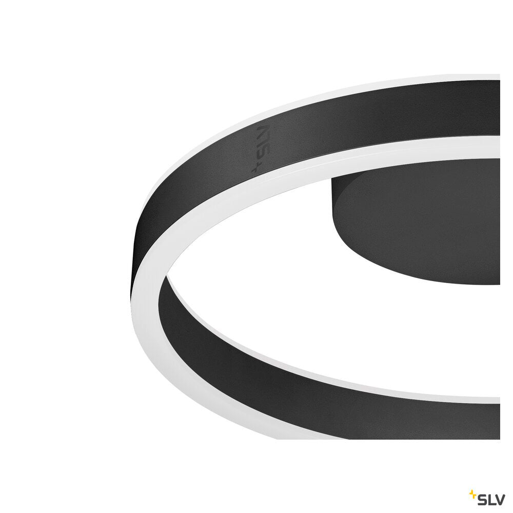 SLV ONE, wall and ceiling-mounted light, round, 2700/3000 K, 14 W, PHASE, 130°, black 1008547