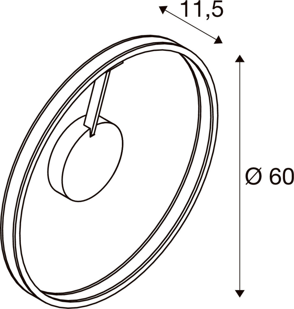 SLV ONE, wall and ceiling-mounted light, round, 2700/3000 K, 23 W, PHASE, 130°, brass 1008548
