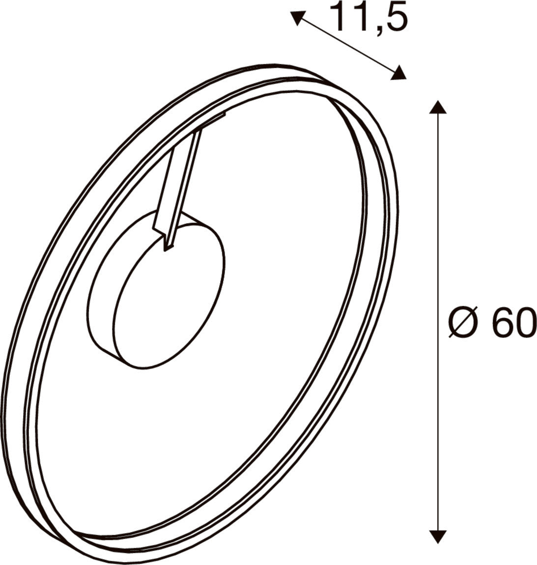 SLV ONE, wall and ceiling-mounted light, round, 2700/3000 K, 23 W, PHASE, 130°, brass 1008548