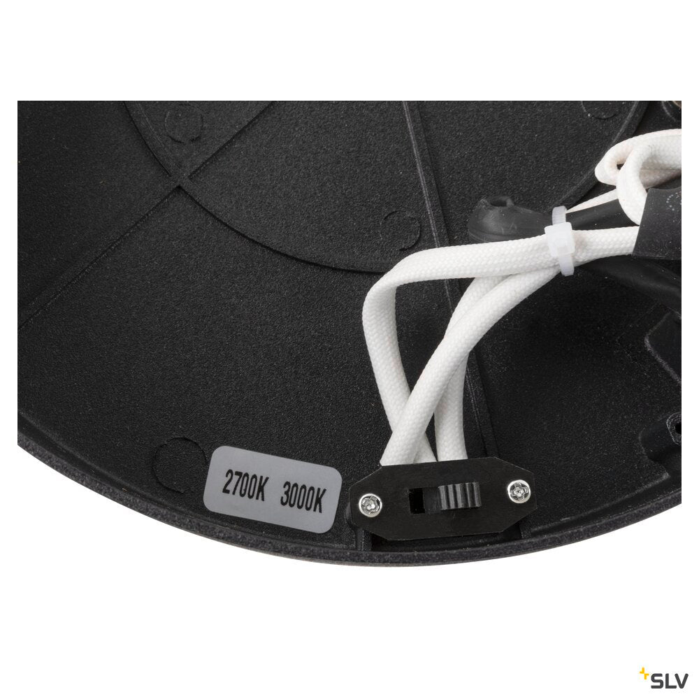 SLV ONE, wall and ceiling-mounted light, round, 2700/3000 K, 23 W, PHASE, 130°, black 1008550