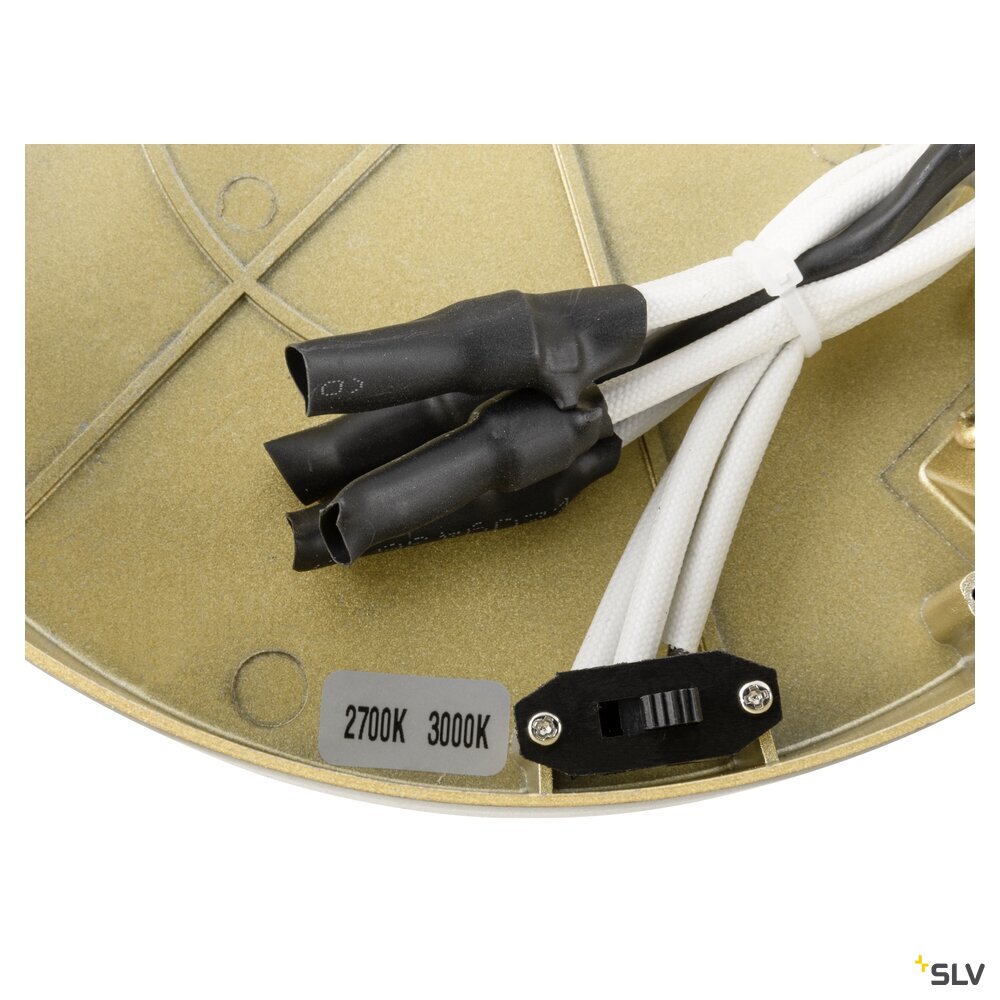 SLV ONE, wall and ceiling-mounted light, round, 2700/3000 K, 14 W, DALI, touch, 130°, brass 1008551