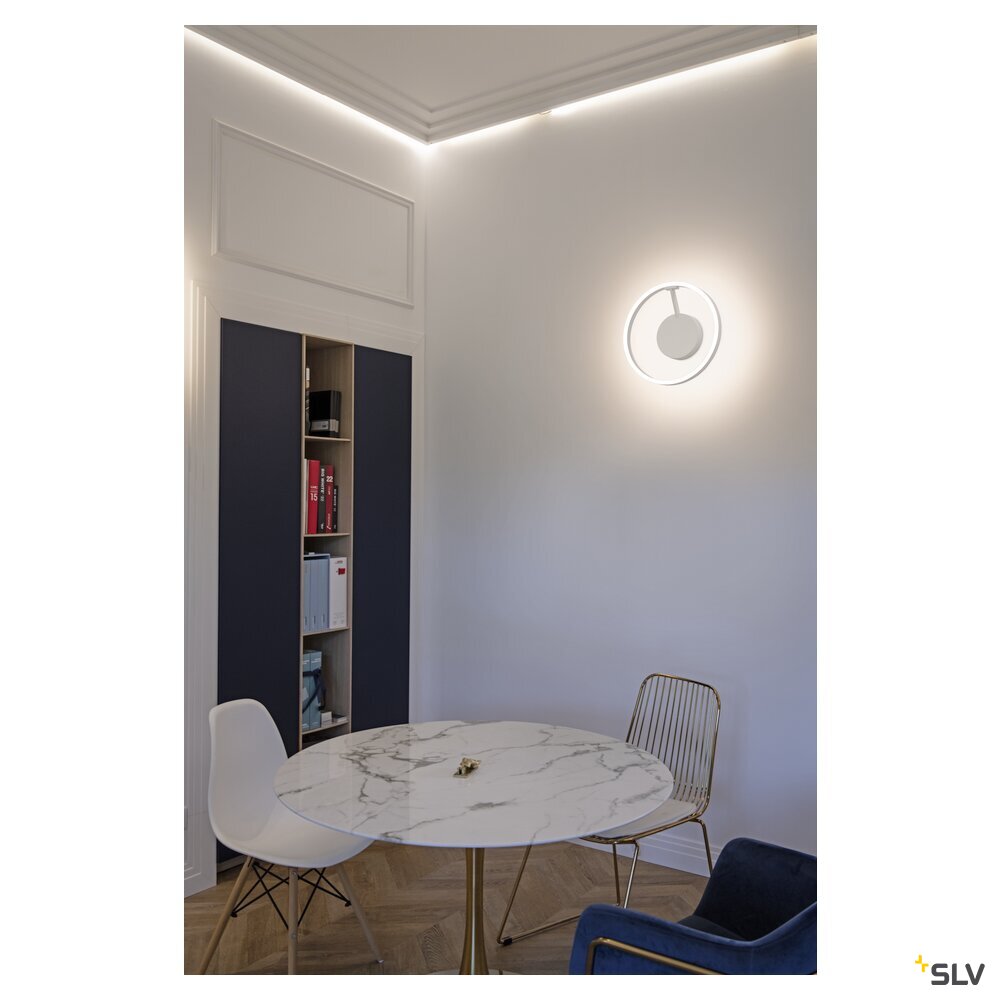 SLV ONE, wall and ceiling-mounted light, round, 2700/3000 K, 14 W, DALI, touch, 130°, white 1008552