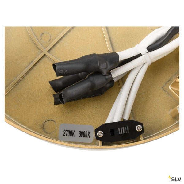 SLV ONE, wall and ceiling-mounted light, round, 2700/3000 K, 23 W, DALI, touch, 130°, brass 1008554