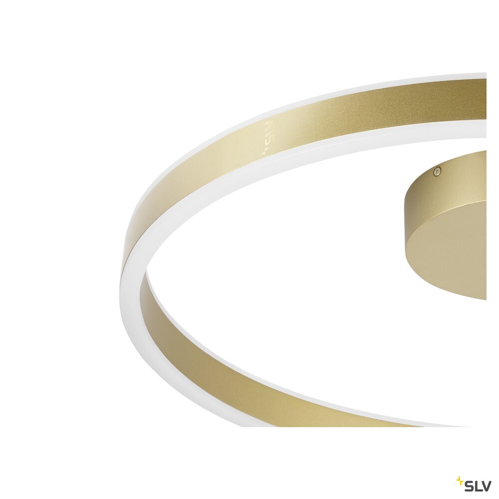 SLV ONE, wall and ceiling-mounted light, round, 2700/3000 K, 23 W, DALI, touch, 130°, brass 1008554