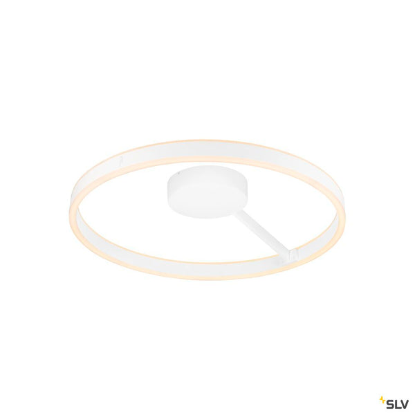 SLV ONE, wall and ceiling-mounted light, round, 2700/3000 K, 23 W, DALI, touch, 130°, white 1008555