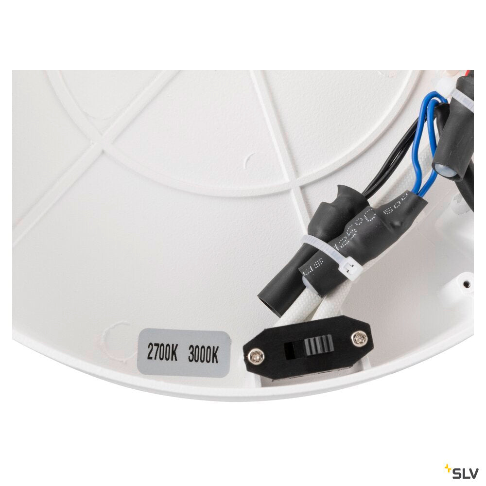 SLV ONE, wall and ceiling-mounted light, round, 2700/3000 K, 23 W, DALI, touch, 130°, white 1008555