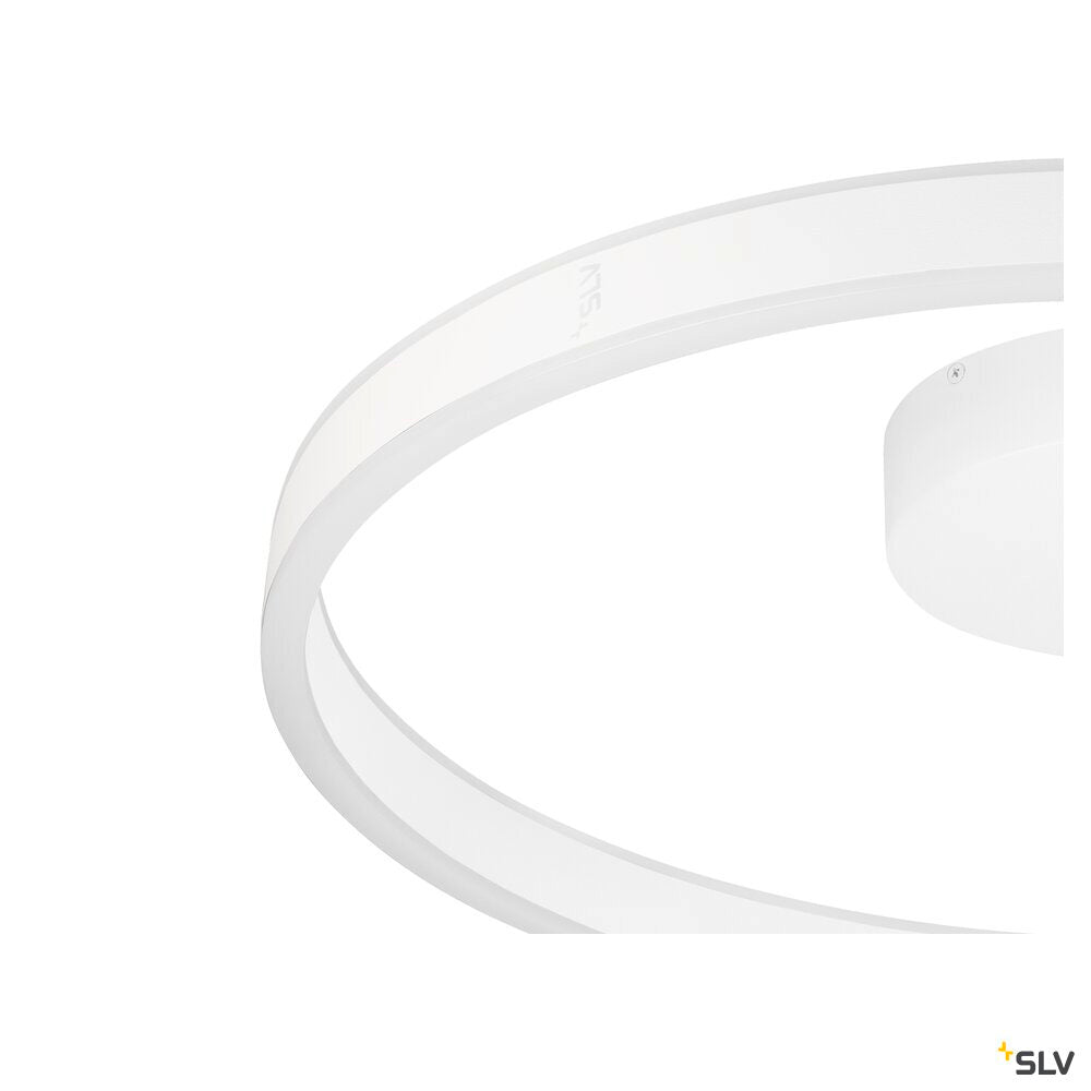 SLV ONE, wall and ceiling-mounted light, round, 2700/3000 K, 23 W, DALI, touch, 130°, white 1008555